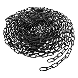 WOPPLXY Kette Schwarz, 10m 3mm Ketten Langgliedrig Lastlager Kette, Sicherheitskette zum Aufhängen von Zäunen, Schaukelkette, Kette Hängesessel, Lampenkette, Garagentore