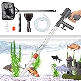 Geoyien Mulmsauger Aquarium, Aquarium Sauger, Aquarium wasserwechsel, Aquarienwasseraustauscher, halbautomatischer Wasseraustauschschlauch, pneumatische Steuerung, multifunktionales Reinigungsset