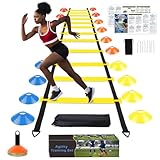 YGORTECH Fussball Trainingszubehör Kinder Koordinationsleiter Trainingsleiter (Yellow)