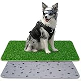 SSRIVER 60*90CM 2-in-1 Pinkelmatte für Hunde Hundeklo Hundetoilette Welpentoilette mit Kunstrasen Hundeklo für Zuhause Hundetoilette Wohnung - Idealer Hundetrainingsplatz für Innen- und Außenbereiche
