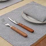 Tischsets Abwaschbar 4er Set, Platzset Hitzebeständig rutschfest Waschbar Platzdeckchen Glasuntersetzer, Tischset Für Speisetisch (30 x 45 cm,Grau)