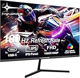 Minifire- Monitor- 27-Zoll-Bildschirm im rahmenlosen Design, IPS, 100Hz, USB Tpye-C, FHD(1080P), sRGB110%, 300 Nits, FreeSync, Eye-Care, HDMI USB Type-C Anschlüsse, unterstützt VESA - Schwarz