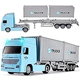HERSITY Containerwagen Spielzeug mit Sound und Licht Fahrzeuge Pädagogisches Spielzeug Geschenk für Kinder Jungen Mädchen 3 4 5 6 Jahre
