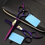 6-Zoll-haarschneideschere, Friseurscheren-Set Aus Edelstahl, Ergonomische Haarschneideschere, Professionelle Effilierschere, Schere Für Den Heimsalon (Pruple Set)