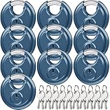 Shimeyao Vorhängeschlösser aus Edelstahl mit gleichschließendem Schlüssel, Diskusschloss, 6,5 cm breit, 1,9 cm Durchmesser, Bügel, Discoschloss für den Außenbereich, Lagerung, Schuppen, Garage und