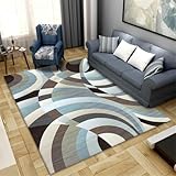 RUGMRZ Bettumrandung Teppich Kinderzimmer Teppiche 70x140CM pflegeleicht Baby mädchen blau Moderner geometrischer Schlafzimmer Balkon fußboden