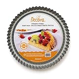 DECORA, 0070030 Clevere Backform für Tarte, Antihaftbeschichtet, rund Ø 24 X 3 cm, Ermöglicht einfaches Befüllen der Tarte, Professionelles Design, Grau