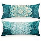 Seitenschläferkissen Bezug Mandala, Blumen Kissenbezug 60x180, 2er Set Samt Verbessern Sie Schlafqualität Seitenschläferkissen, Doppelseitig Drucken Pillow Case für Schlafzimmer Sofa Bett, Model335