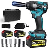 Schlagschrauber Akku 1000Nm für Makita 18V Batterie 3000RPM mit 2pcs 21V 4,0Ah Akku 1/2 Zoll Bürstenloser mit 6 Schlagbuchsen für Schraube und Mutter Auto LKW Reifen Removal