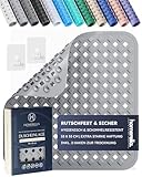 Homerella® Duschmatte rutschfest - 100% BPA frei - Inkl. 2 Haken zum Aufhängen 53x53cm - Antirutschmatte Dusche hautsensitiv & schimmelresistent - Duscheinlage maschinenwaschbar