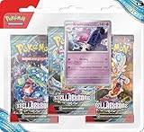 Pokémon-Sammelkartenspiel: 3er-Pack-Blister Karmesin & Purpur – Stellarkrone: Granforgita (3 Boosterpacks & 1 holografische Promokarte)