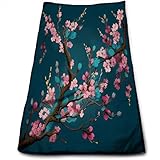 Gästetuch Rosa Blumen auf Zweigen Druckmuster Praktischem Duschhandtücher Premium Händehandtuch für Wandern Reisen Hotel 40X70cm