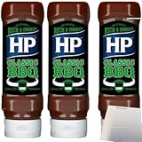 usy Bundle für HP BBQ Sauce Classic Woodsmoke Flavour 3er Pack (3x465g Flasche) + usy Block