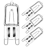 GMY Halogen G9 Backofenlampe 40W 230V G9 Backofen Glühbirne für Ofen- und Mikrowellenherd-Glühbirnenanwendungen 300°C Hitzetolerante Glühbirnen 4er-Pack Warmweiß