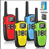 NXGKET Walkie Talkie 4er Set, Walkie Talkie Aufladbar für Erwachsene Kinder Funkgeräte,Große Reichweite 5km Walki Talki mit Li-ion Akku,Walkie Talkies VOX Taschenlampe für Freien, Camping, Wandern