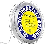 FANDAMEI 0.5mm x 70m Gummiband Für Armbänder, Elastisches Band Für Armbänder, Schnur Für Armbänder, Transparente Armband Schnur für DIY Handwerk Schmuckherstellung