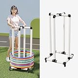 Jievmrs Hula Hoop Reifen Halter Universal Rad Veranstalter Wagen für Übung Ring, Flo Oder Stehend Kinder Kind Hula Hoop Wagen, PVC Lagerung Stand Regale für Sportgeräte(60cm(23 5/8'))