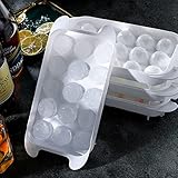 Eiswürfelbox mit Deckel Kunststoff Gefrierschrank mit Tabletts, Deckel, Eis, rund, Eis, mehrere Küchen, Esszimmer Bar Eisstäbchen (B, One Size)