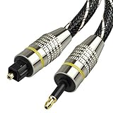 Qerwsdty Digital Sound Toslink zu Mini Toslink Kabel 3,5 Mm SPDIF Optisches Kabel 5M