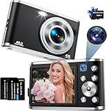 Digitalkamera, AutoFocus 4K Fotokamera mit Dual-Kamera, Fotoapparat Digitalkamera mit 32GB Karte,16X Digitalzoom,2,8' großem Bildschirm Vlogging Kamera Tragbare Kompakt Digitalkamera