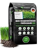 Bio Rasendünger Frühjahr TESTSIEGER Made in Germany – 2,5kg für 100qm - Organischer Rasendünger Bio für gesunden Boden & sattgrünen Rasen - Dünger Rasen, Frühjahrsdünger Rasen von Natureflow Garden