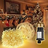 SALCAR 20m 800er LED Cluster Lichterkette aus Kupferdraht, Wasserdicht Weihnachtslichterkette mit 8 Modi, Timer und Memory, für Außen Innen Garten Weihnachtsbaum Hochzeit, Warmweiß
