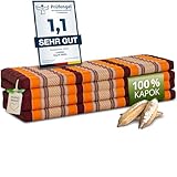 livasia Nachhaltige Klappmatratze Kapok XXL - 200x140x8cm - extrabreite Gästematratze, Faltbare Matratze doppel, ökologische Yogamatte, Gästebett klappbar, Liege Garten Balkon (Orange)