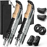 COVACURE Wanderstöcke Walking Stöcke Nordic Walking Stöcke - 110-130 cm Faltbar, Verstellbar, Teleskop, Leicht, mit Gummipuffer für Damen und Herren (2025Upgrade-Modell)