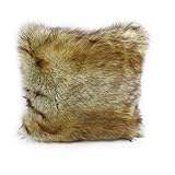 Gözze - Wohnkissenhülle, Kunstfell in edler Pelzoptik, Design Fuchs, 50 x 50 cm - Braun/Rot
