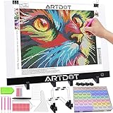 ARTDOT Leuchttisch A3 für 5D Diamond Painting Zubehör, Einstellbare Helligkeit Diamant Painting Lichtplatten mit Ständer
