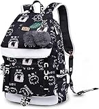 Asge Ladies' Fashion School Bag Kawaii Printed Backpack Girls' Leisure Waterproof Backpack School Youth Day Bag