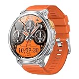 Taschenlampe Smartwatch Herren 730 mAh Akku 1,85' HD-Display-Sportuhr Telefonfunktion Gesundheitsuhr Sportuhr Pulsmesser Schlaftracker Schrittzähler Laufuhr für Android iOS