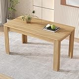 Merax Esstisch Holz, Rechteckiger Esszimmertische, Modern Küchentisch für Wohnzimmer und Esszimmer, 116L x 65B x 75H cm, Eichefarben