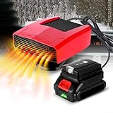 Auto Heizung, Heizung Auto Heizlüfter mit Dual USB Ports Adapter für 18V Batterie, Auto Standheizung Tragbare Auto Heizung für Auto Windschutzscheibe Defroster, 360° Drehung, DC 14-21 V