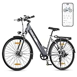 Qekud 26M208 E-Bike, 26' Elektrofahrrad, mit 36V 12.5Ah Li-Ion Akku, 250W Motor, Reichweite bis zu 100KM im Hybrid Modus, Grau