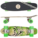 FunTomia Mini-Board Cruiser Skateboard 57cm aus 7-lagigem kanadischem Ahornholz inkl. ABEC-9 Kugellager - mit oder Ohne LED Rollen