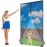 Magnet Fliegengitter TüR, 155x185cm Insektenschutz Insektenschutzrollo, Magnetisch, Netz VorhäNge, Klettverschluss, Pet freundlich, Wohnzimmer LF2C1 ‎Schwarz