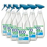 Ecover Badreiniger Spray, entfernt Seifenreste und Kalk, für Badoberflächen, Minz- und Gurkenduft, 6 x 500 ml