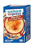 Suchard Express White Choc & Creme Brûlée Crunch, Trinkschokolade, 10x 15g Sticks, einzelne Tassen-Portionen, Heiß & Kalt genießen