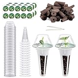 Palwin 123 Stück Ersatz Zuchtschwämme Set, 30stk Wachstumsschwämme, Hydroponics Garten Zubehör mit 30 Isolierenden Deckeln, 30 Pflanzenkorb, 30 Etiketten, 1 Pinzette mit A&B