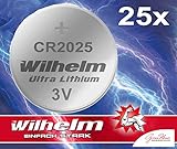 25 x Knopfzelle CR2025 Wilhelm Batterie Lithium 3V CR 2025 Industrieware…