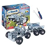 Eitech 00260 Metallbaukasten - Traktor mit Anhänger, Konstruktionsspielzeug für Kinder ab 8 Jahre, Traktor Spielzeug als Modellbausatz, Geschenk für Jungen und Mädchen
