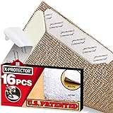 Teppichgreifer X-Protector - Teppich Antirutschunterlage 16Stck- Teppichband - Anti-Curling Rug Gripper - Teppichunterlage - Doppelseitige Teppich Aufkleber - Wiederverwendbar Washable Antirutschmatte
