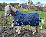 Brama-West Winterdecke Pferd Nell | Outdoordecke mit Highneck |1680D - 50g Füllung | Pferdedecke reisfest, wasserdicht und atmungsaktiv | Blau (135)