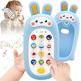 BelleStyle Kinder Handy Spielzeug ab 1 Jahr, Baby Telefon Spielzeug, Kaninchen Spielzeughandy mit Musik Sound Beißring Smartphone Lernhandy Spielzeug Geschenk für Jungen Mädchen 6 9 12 18 Monate