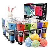 Zenacolor - Set mit 24 Acrylfarben - 24 Tuben 120ml, 24 Farbtöne, Farbe für Holz, Leinwände, Bastler-/Künstlerbedarf, für Erwachsene