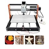 RATTMMOTOR CNC Fräsmaschine,UPGRADE 3018-Pro CNC-Fräs-Graviermaschine,3 Achsen CNC Router GRBL Steuerung,mit CNC Offline-Steuerung,mit X/Y/Z Achse Limiter+Not-Aus Funktion,für Acryl PVC PCB Holz