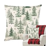 Tktouci Weihnachtsbaum Zierkissen Bezüge | Dekorative Kissenüberzüge - 46x46 cm Dekorative Landhaus Kissenhülle für Sofa Bett Wohnzimmer Fotohintergrund Auto Schlafzimmer Studentenzimmer Café Wohnung
