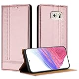 Filp Case-Telefonhalter Kompatibel mit Samsung Galaxy S6 Edge Hülle, Brieftasche, PU-Leder, Flip-Folio-Hülle mit Kartenhalter, Klapphülle, Ständer, [stoßfeste TPU-Innenschale], ultradünne, schlanke Ha