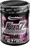 IronMaxx Krea7 Superalkaline Kreatin Pulver - Kirsche 500g Dose | Hochdosierte 7-Komponenten-Formel | Vegan & Zuckerfrei